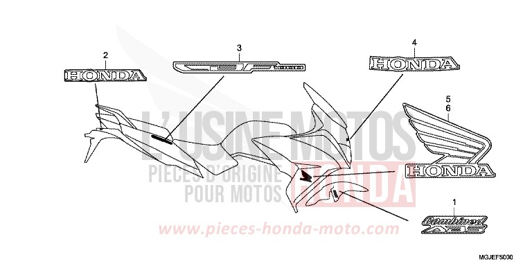MARQUE/RAYURE de CBF1000F ABS PEARL NIGHTSTAR BLACK (NHA84) de 2012